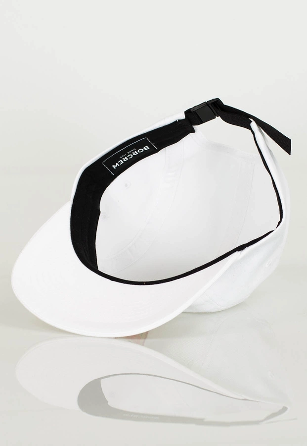 Czapka 5 Panel B.O.R. Biuro Ochrony Rapu Herb biała