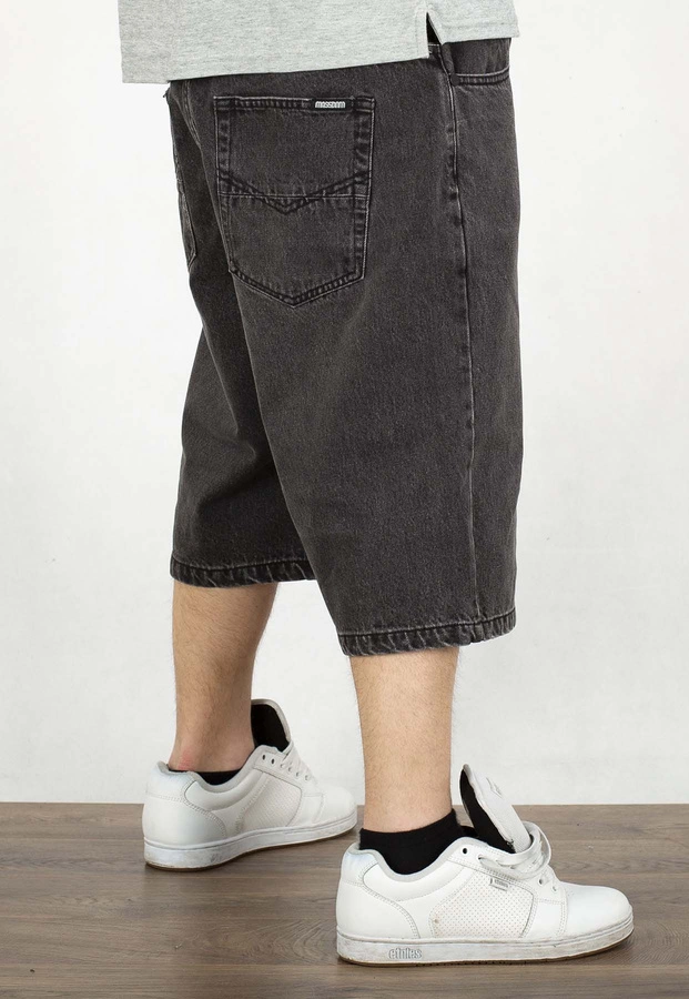 Spodenki Mass Jeans Slang Baggy Fit black washed