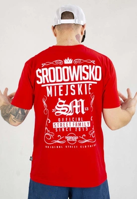 T-shirt Środowisko Miejskie Theme czerwono biały