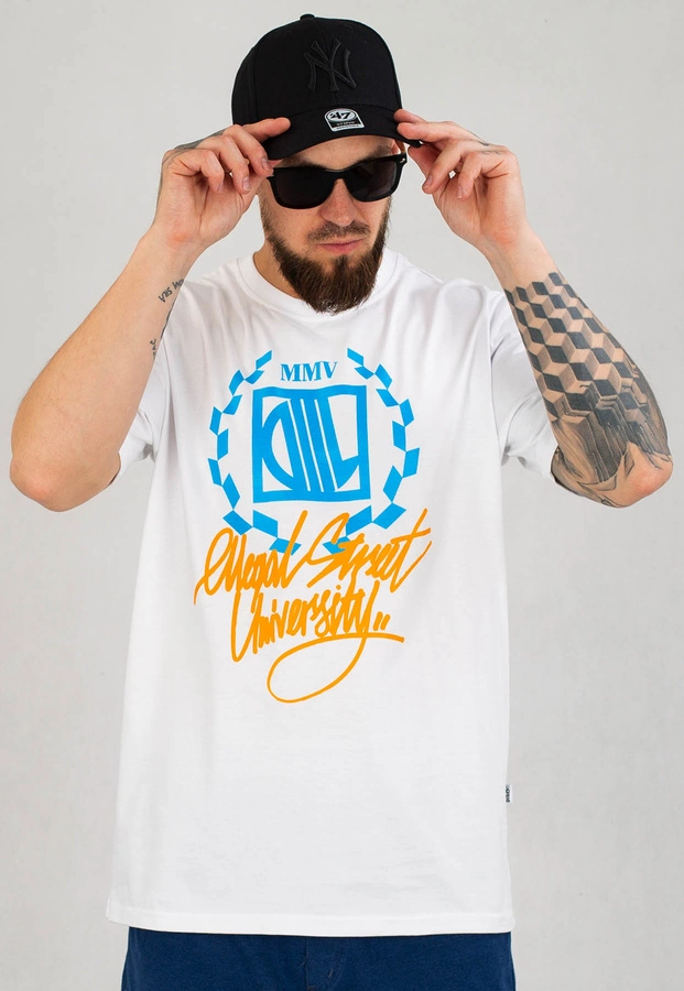 T-shirt Diil Laur University biało niebieski