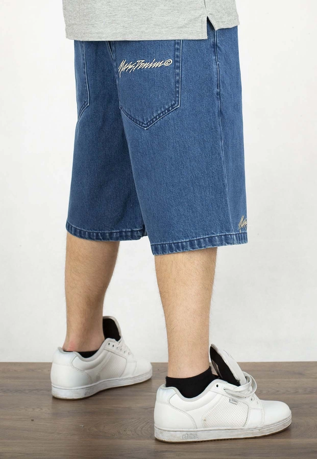 Spodenki Mass Jeans Initials Loose Fit blue