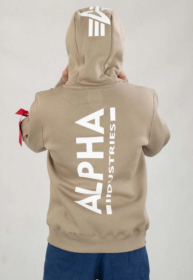 Bluza Alpha Industries Z Kapturem Back Print 178318 beżowa