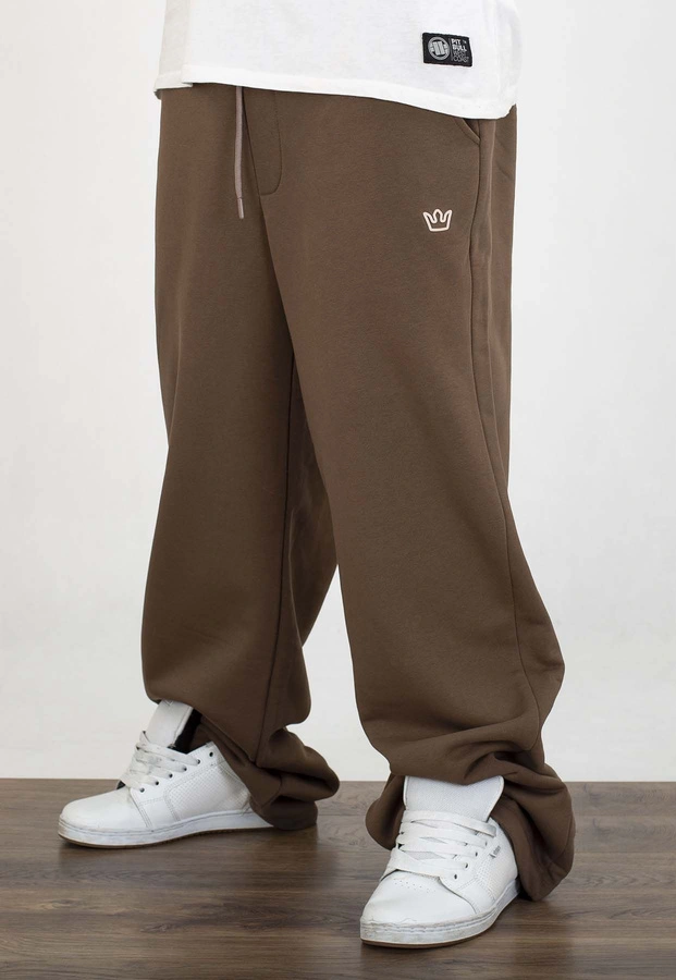 Dresy Jigga Wear Baggy Simple Logo Crown brązowe