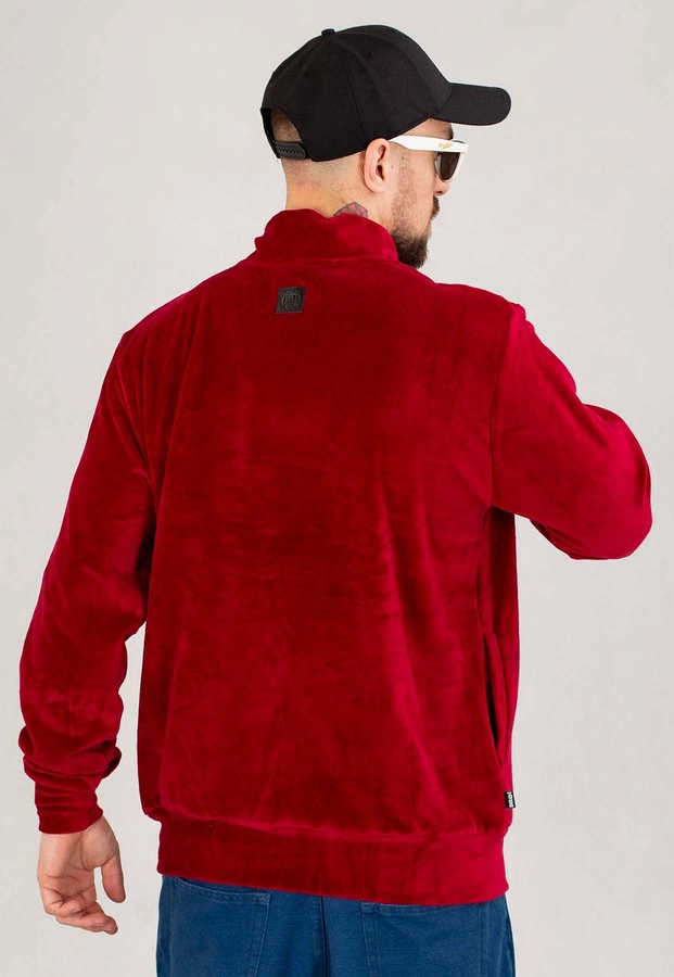 Bluza Diil Bez Kaptura Welur bordowa