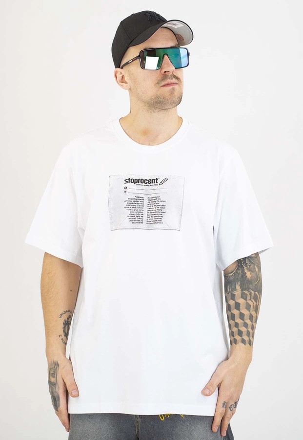 T-shirt Stoprocent Brandtab biały