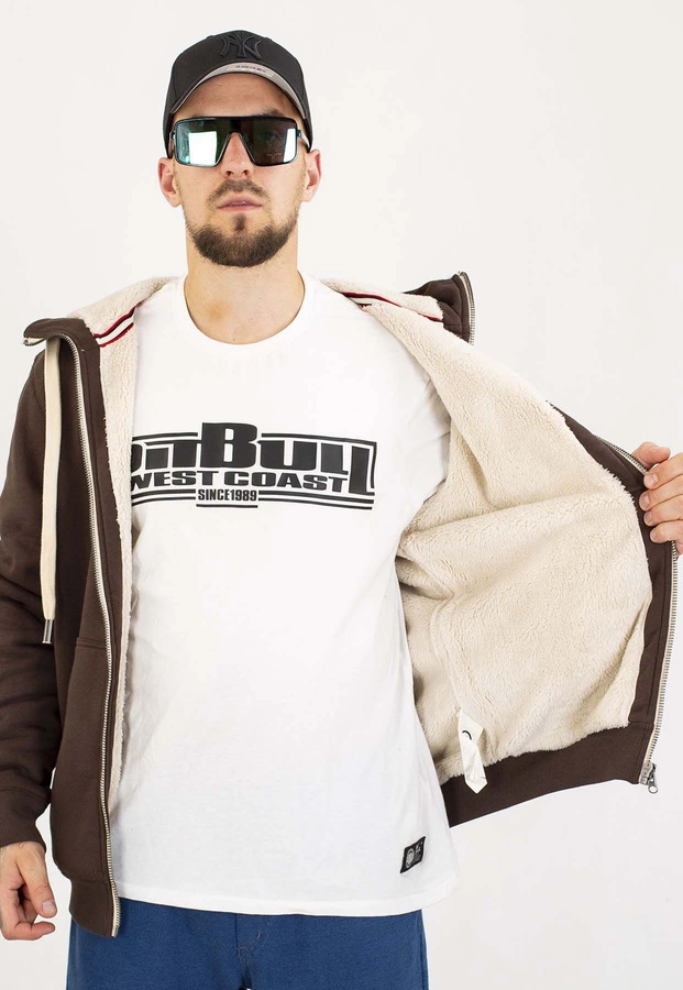 Bluza Pit Bull Z Kapturem ZIP Ruffin Detroit dark chocolate