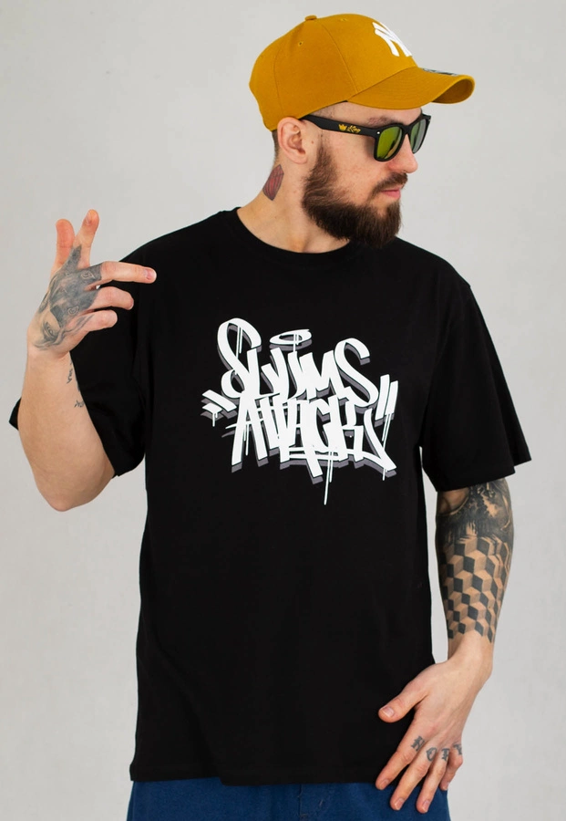 T-shirt RPS Rysiu Peja Solufka Slums Attack Tag czarny