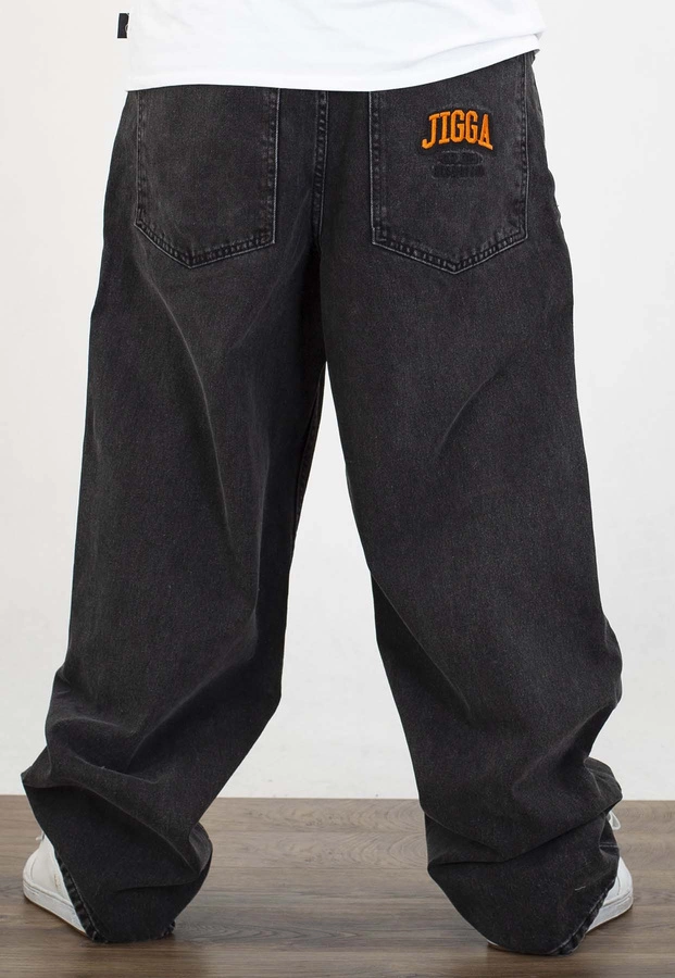 Spodnie Jigga Wear New Outline Super Baggy Jeans black washed