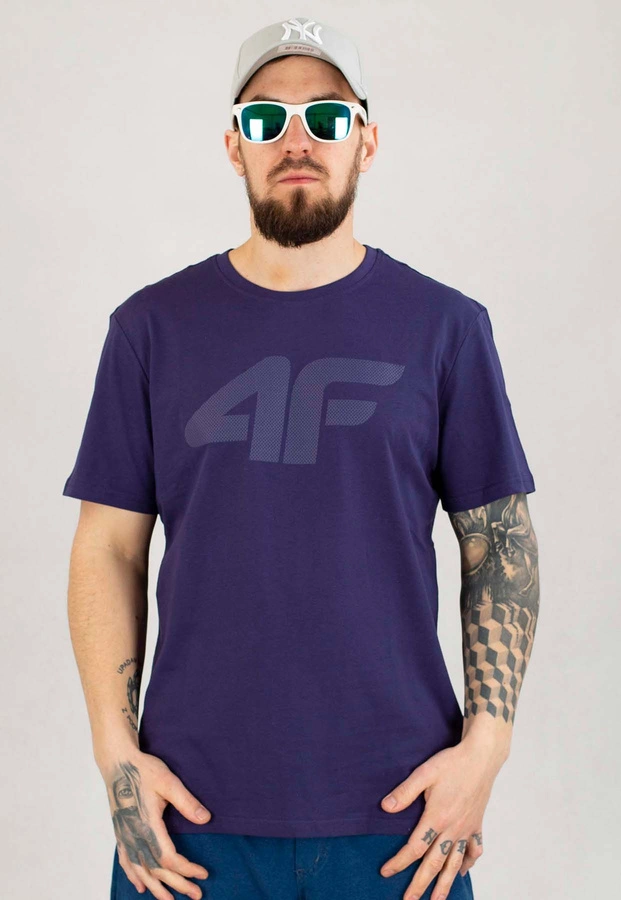 T-shirt 4F Regular M1155 granatowy