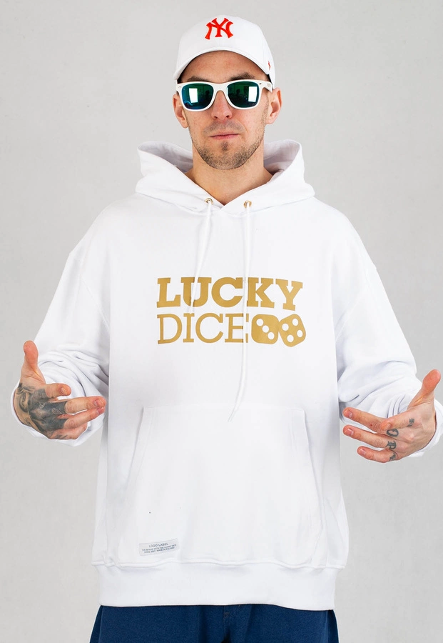 Bluza Lucky Dice Logo biało złota