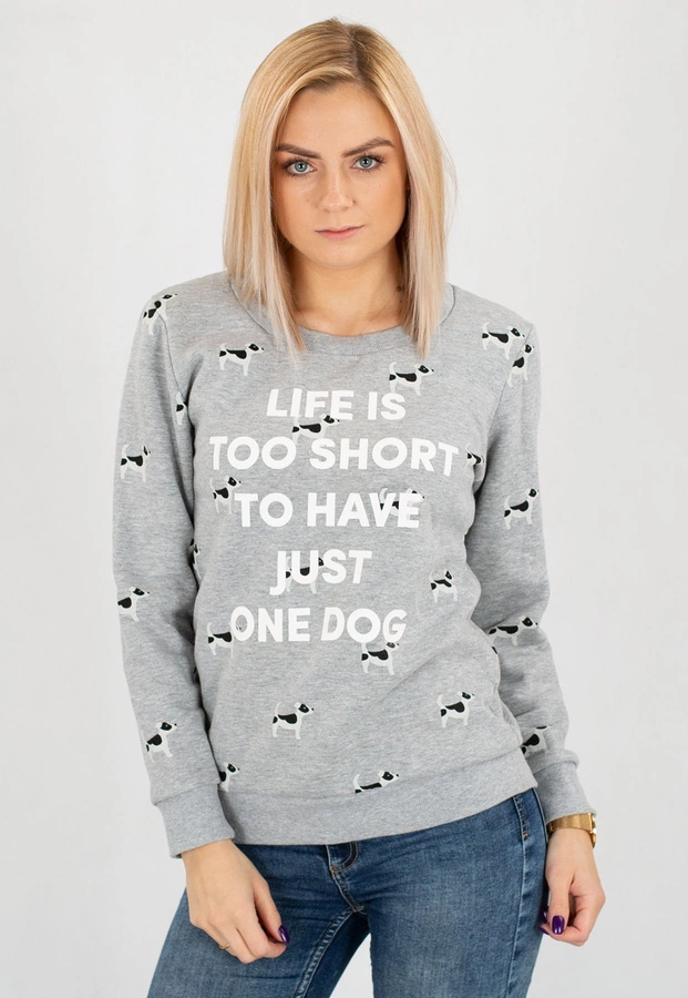 Bluza Diamante Wear Life Is Too Short, Dog szara