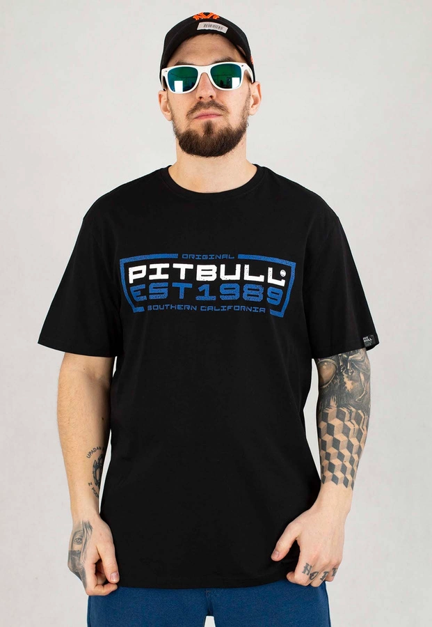 T-shirt Pit Bull In Blue czarny