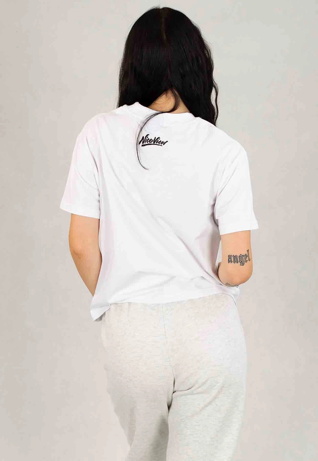 T-shirt Nice View Brand Small biały