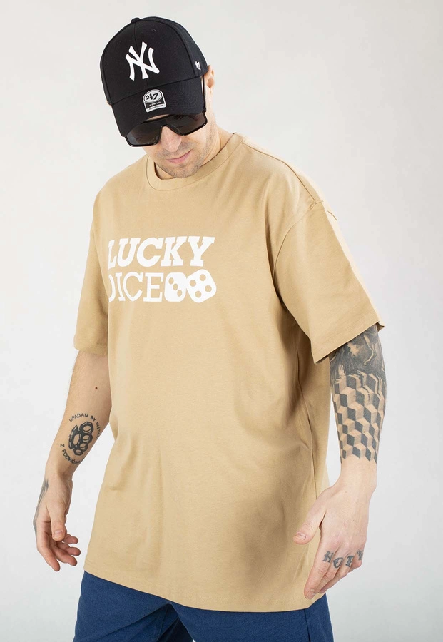 T-shirt Lucky Dice Baggy LD Classic beżowy