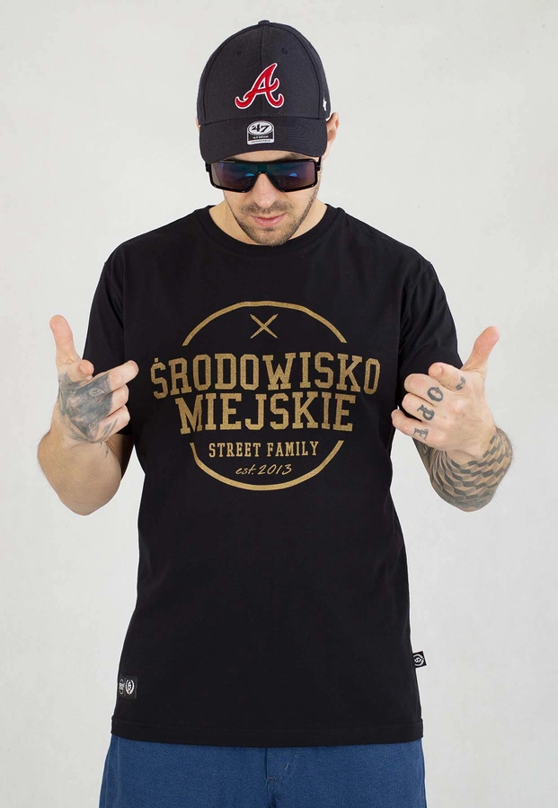 T-shirt Środowisko Miejskie Theme czarno złoty