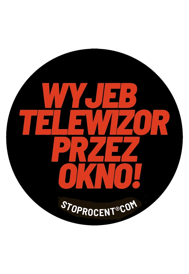 Wlepa Stoprocent Stopro TV czarna