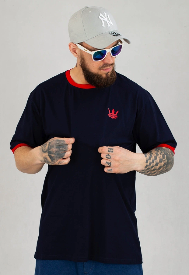 T-shirt Jigga Wear Contrast Tee granatowo czerwony
