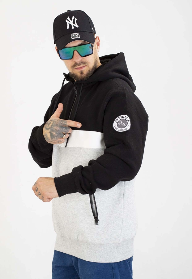 Bluza Pit Bull Z Kapturem Gibson black grey melange