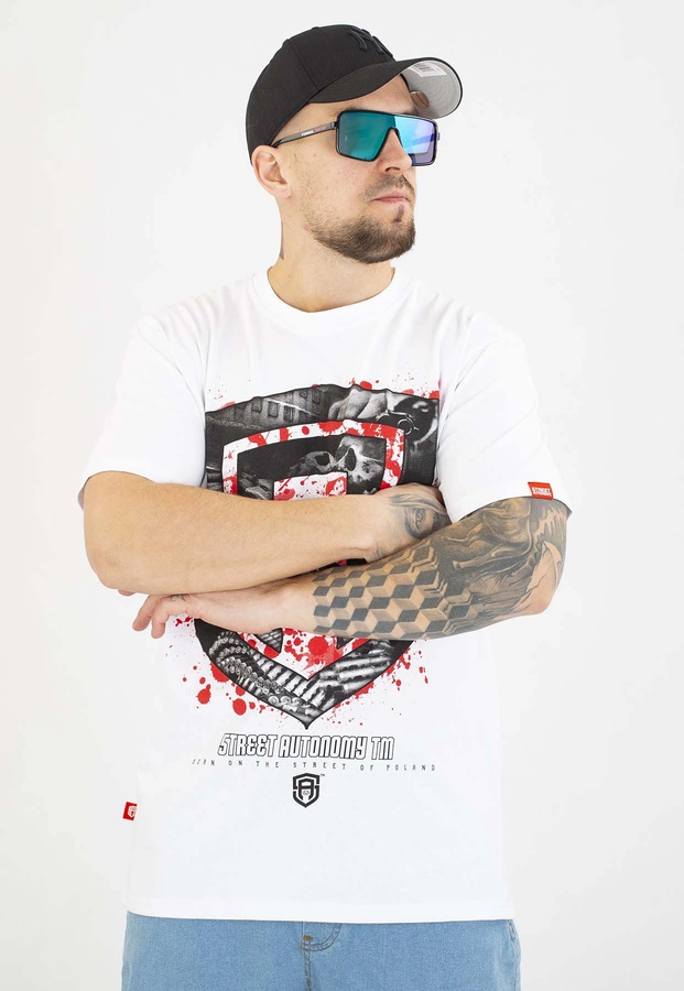 T-shirt Street Autonomy Fuck  biały