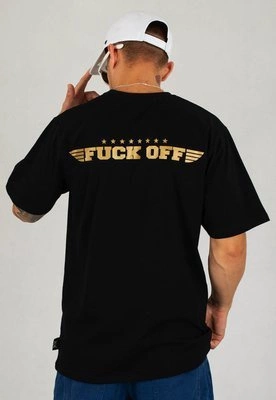 T-shirt Red Eyes Fuck Off czarno złoty
