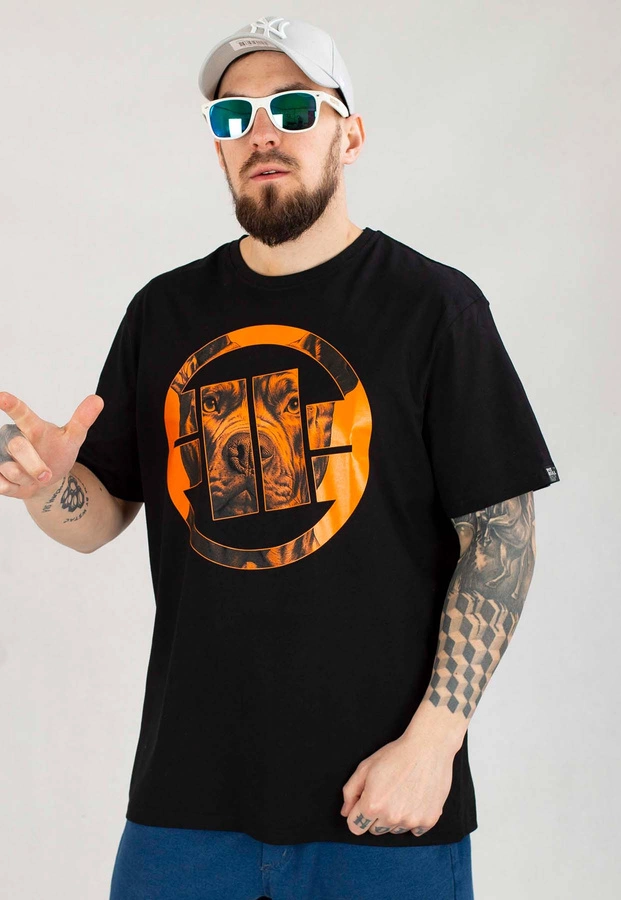 T-shirt Pit Bull Orange Dog 24 czarny