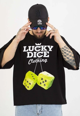 T-shirt Lucky Dice Boxy Front Truck czarno limonkowy