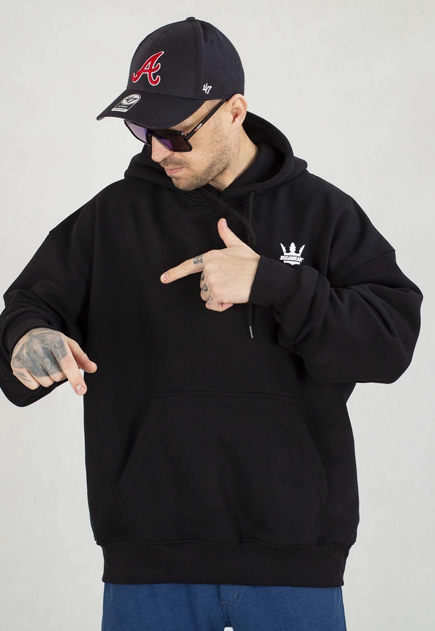 Bluza Jigga Wear Z Kapturem Baggy Classic Crown czarno biała