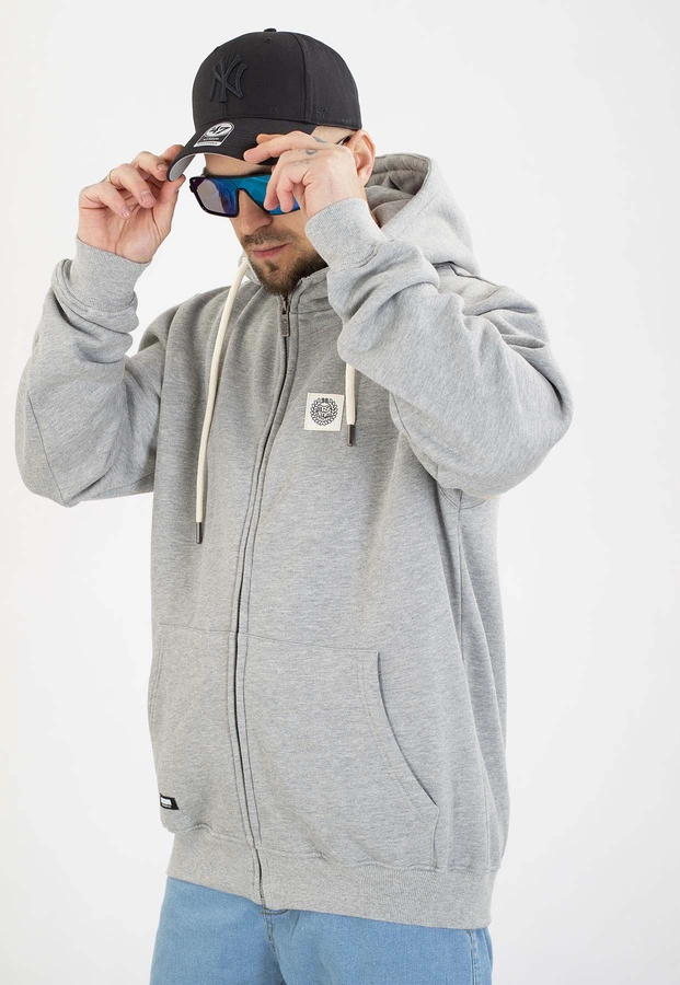 Bluza Mass Z Kapturem ZIP Patch szara