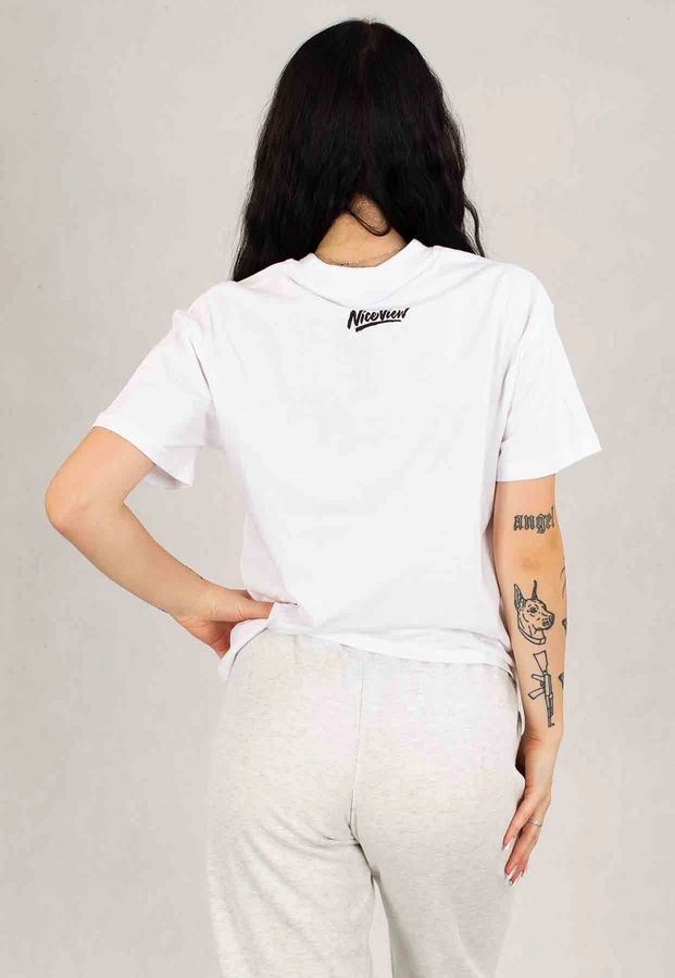 T-shirt Nice View Brand Small biały