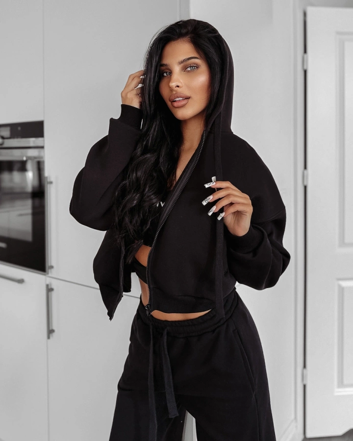 Bluza Olavoga Z Kapturem ZIP Overcast czarna