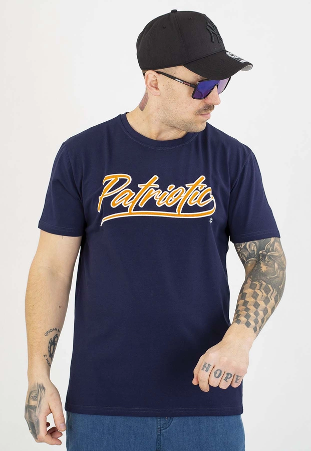 T-shirt Patriotic Retro Script granatowy