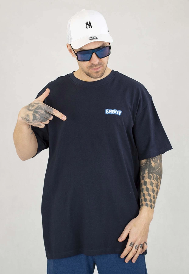 T-shirt Smerfy Baggy Quarter granatowy