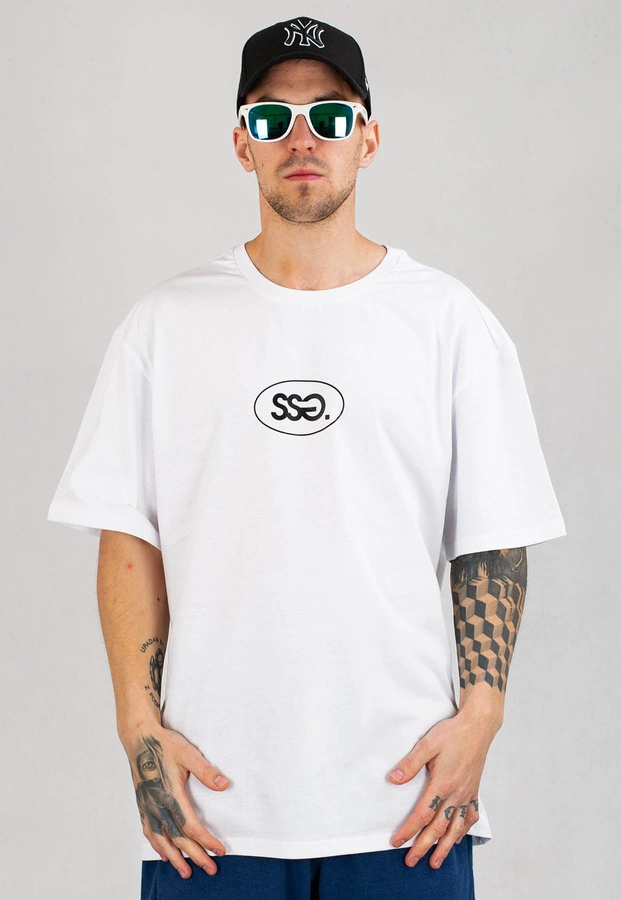 T-Shirt SSG Oval Frame Basic Logo biały