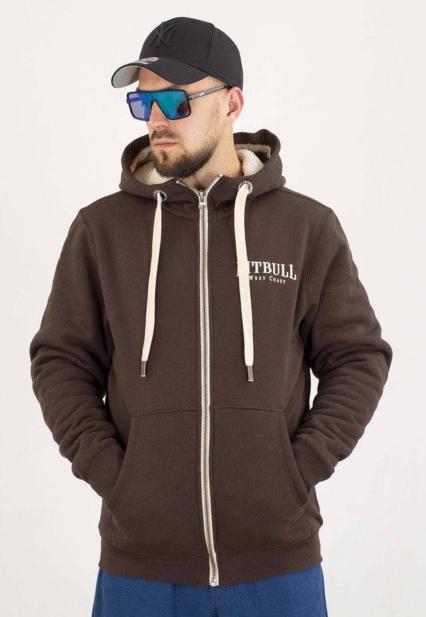 Bluza Pit Bull Z Kapturem ZIP Ruffin Detroit dark chocolate