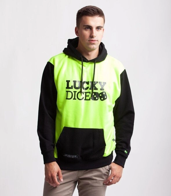 Lucky Dice 2 Colors Bluza z Kapturem Neon/Czarny