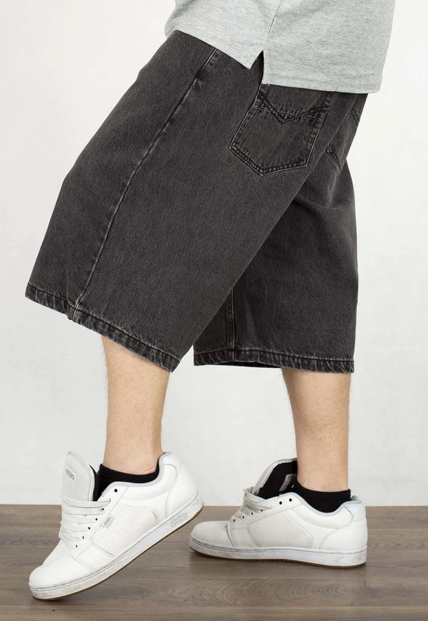 Spodenki Mass Jeans Slang Baggy Fit black washed