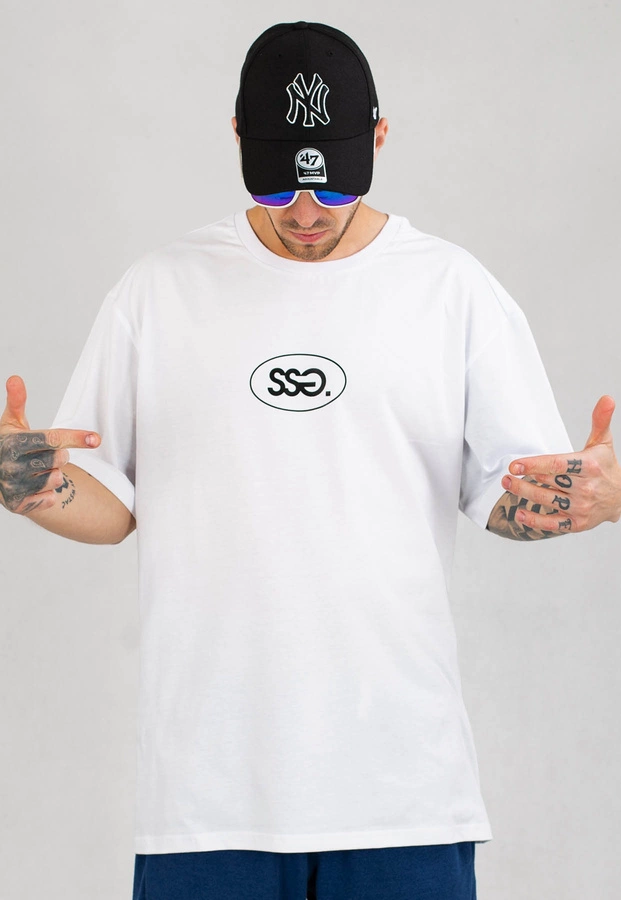 T-Shirt SSG Oval Frame Basic Logo biały