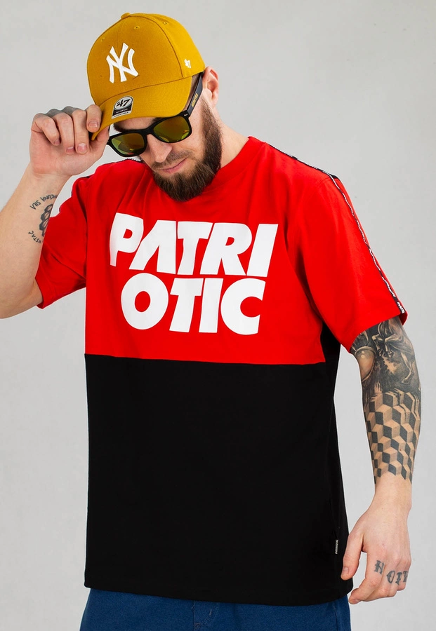 T-shirt Patriotic Cls Line czarno czerwony