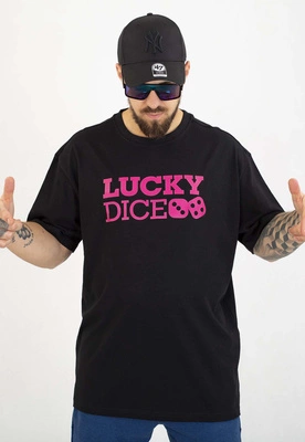T-shirt Lucky Dice Baggy LD Classic czarno różowy