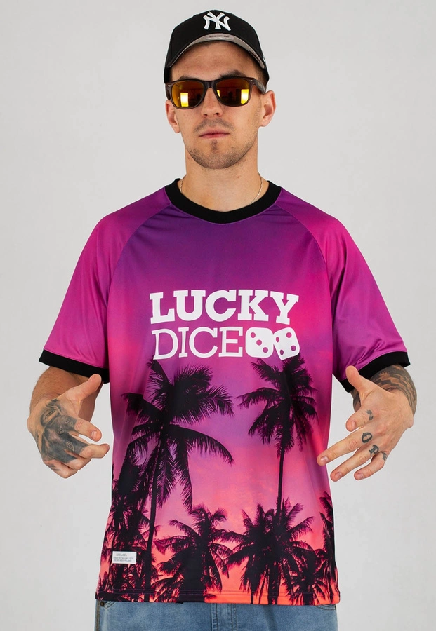 T-shirt Lucky Dice Logo SB Purple Palms