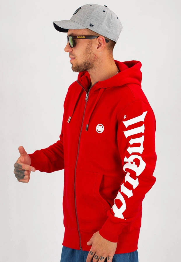 Bluza Pit Bull Zip Sleeve Old Logo czerwona