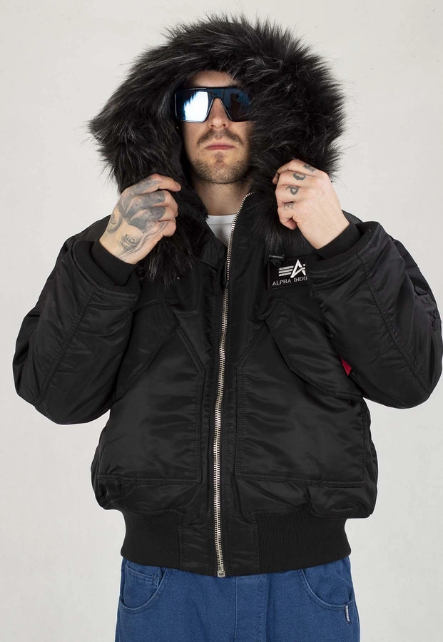 Kurtka Alpha Industries Zimowa 45P Hooded Custom 113145 czarno czarna 