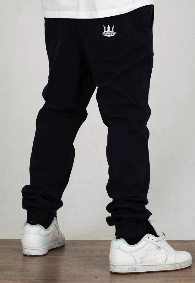 Spodnie Jigga Wear Jogger Crown granatowo białe