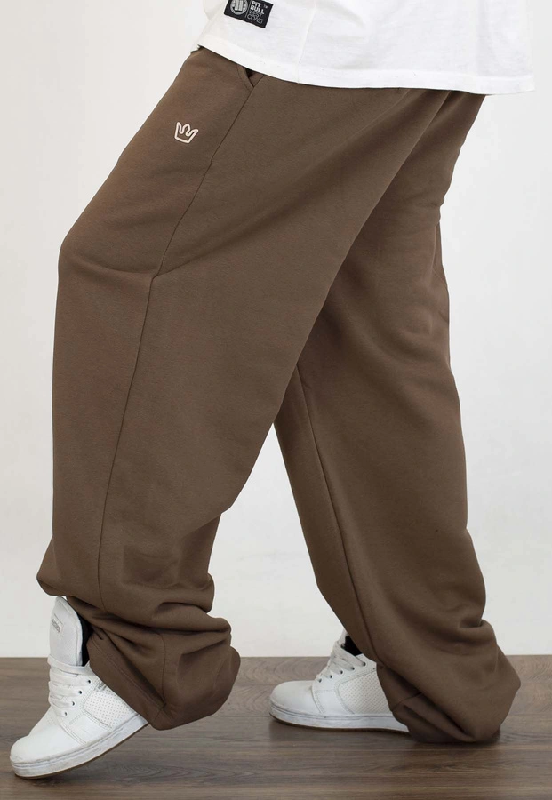 Dresy Jigga Wear Baggy Simple Logo Crown brązowe