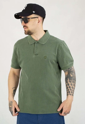 T-shirt Polo Pit Bull Washed Pique Small Logo sage green