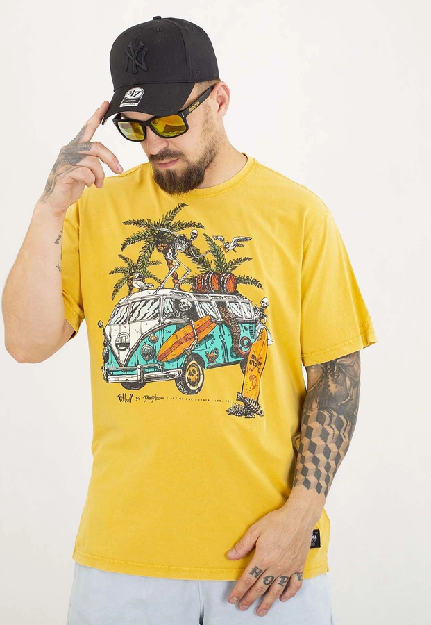 T-shirt Pit Bull Open Beach 190 washed yellow