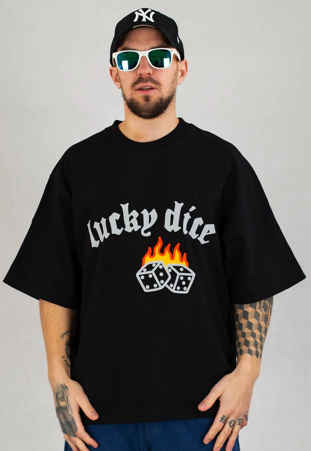 T-shirt Lucky Dice Bent Logo Color czarny