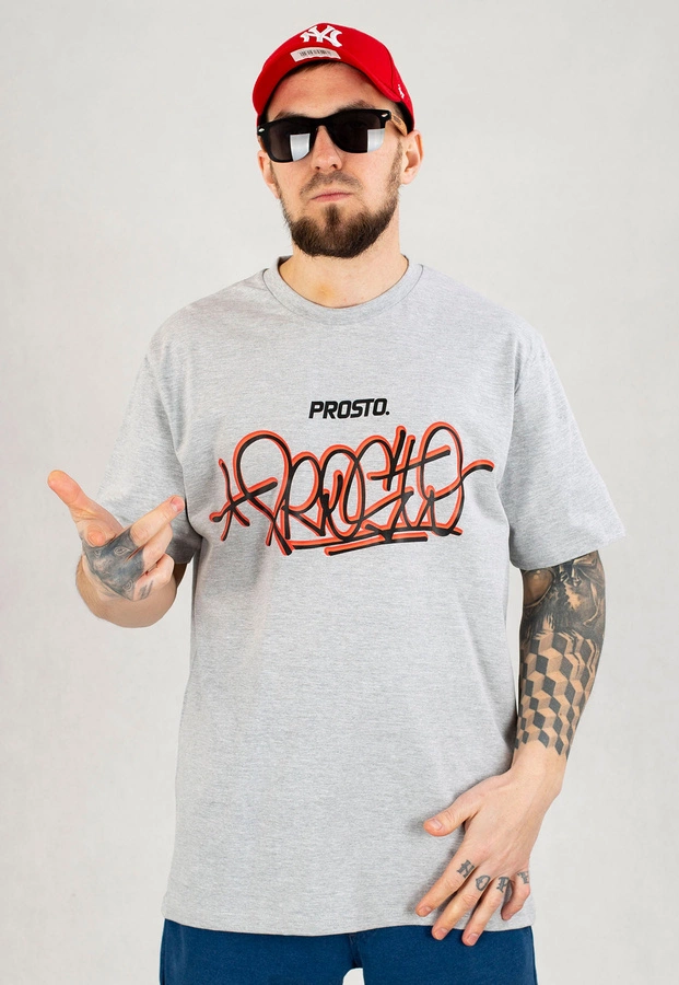 T-shirt Prosto Skrift szary