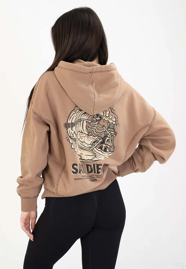 Bluza Pit Bull Z Kapturem ZIP Skull Surf chocolate mousse