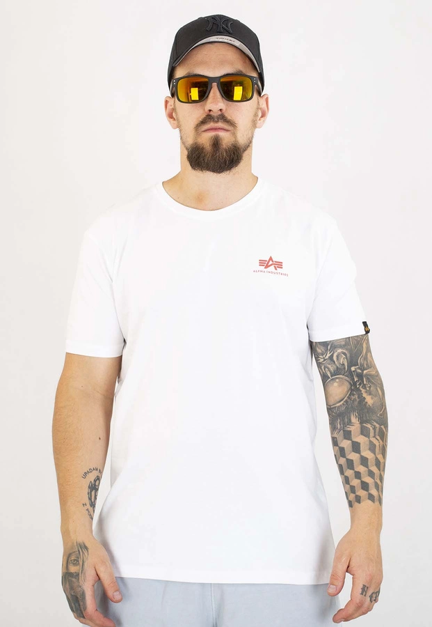 T-shirt Alpha Industries Back Print 128507 biało czerwony